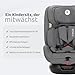 Lorelli Mitwachsender Kindersitz i-Size 40-150cm, Baby Autositz Voyager, Gruppe 0+/1/2/3, Autokindersitz ab Geburt bis 12 Jahre, 0-36 kg, Auto Babysitz ab Geburt, 5-Punkt-Gurt, Grau