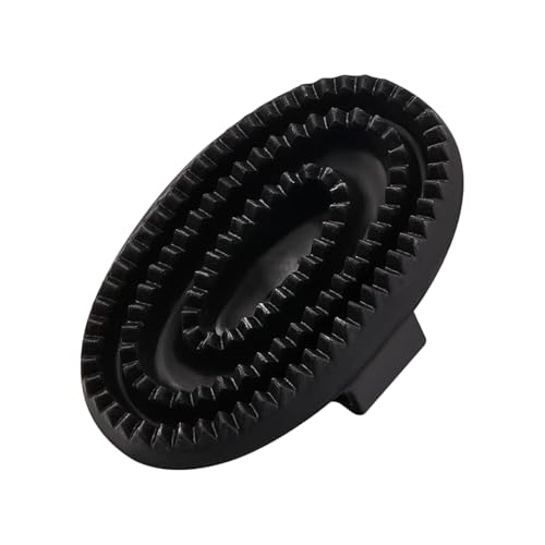 Rubber Curry Comb with Handle Horse Grooming Brush & Shampoo Brush for Dogs Cats & Horses Pet Bathing & Shower Supplies