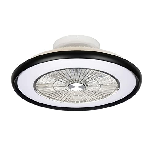 Ventilateur De Plafond Éclairage,Silencieux Moderne Dimmable LED Plafonnier Minuterie Ventilateur Plafonnier 50Cm,Nordique Simple Ventilateur Plafonnier Lustre Muet Invisible Cover