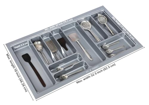 Image of Premium pvc cutlery tray,modular kitchen and basket storage cutlery organizer,heavy cutlery tray for kitchen basket(32.5X19 Inch)