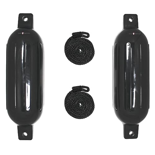 Image of Extreme Max 3006.7204 BoatTector Fender Value 2-Pack, 6 inch x 22 inch - Black