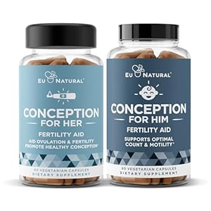 Eu Natural Conception Fertility for Her & Him Bundle – Fertility Supplements Combo for Women & Men – Prenatal Vitamins – Promote Hormone Balance, Cycle Consistency, Aid Ovulation – 120 Count