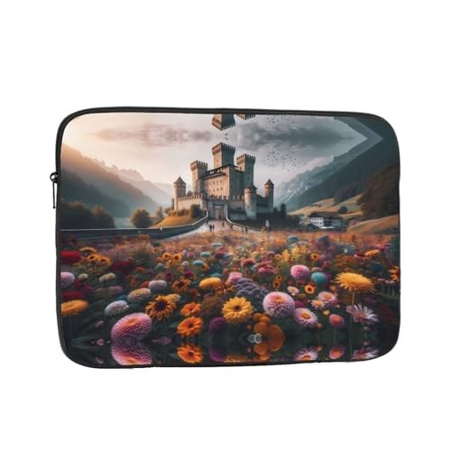 Flower Sea Outside The Castle Laptop Sleeve Case 17 Inch Suitable For Notebook Computer Tablet Traveling Carrying Simple Case
