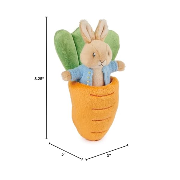 Gund beatrix potter 2 in 1 peter rabbit with carrot plush playset bunny stuffed animal for ages 1 and up orangeblue 7  urban country home decor