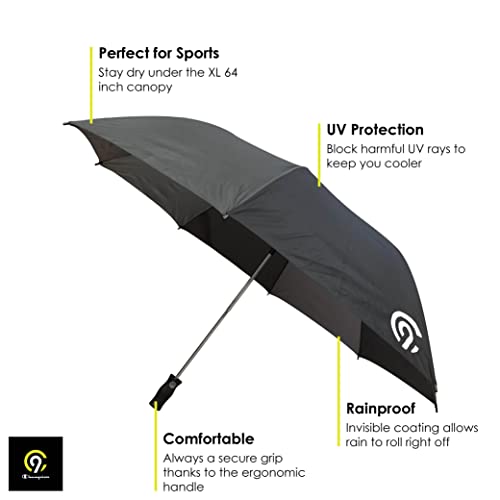 C9 Champion Auto Open Rainproof Xl Golf Stick Umbrella With Uv Protection, Black, One Size #TOP1