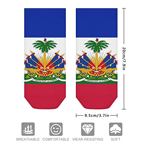 Ankle Low Cut No Show Socks Haitian Flag Colorful Funny Crazy Casual Athletic Short Trail Socks Black Trendy Gift for Mens Boys2