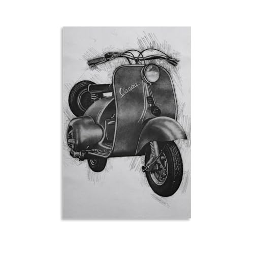 Poster vintage Vespa - Décoration murale esthétique - 50 x 75 cm