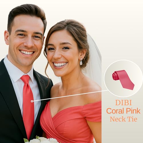 Image of Dibi Solid Color Ties for Men, Formal Mens Ties, Neck Tie, Classic Tie for Boys Women Teens, Wedding Business Costume Necktie