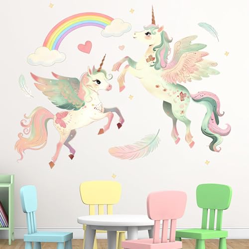 Vinilo decorativo unicornio arcoíris 35x12 in Mfault