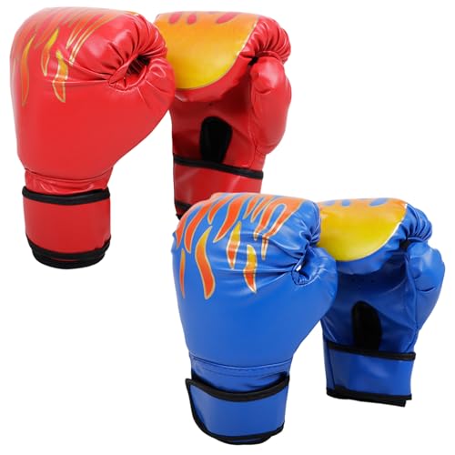 Guantes de boxeo para niños, 2 pares de guantes transpirables para entrenamiento en casa y gimnasio