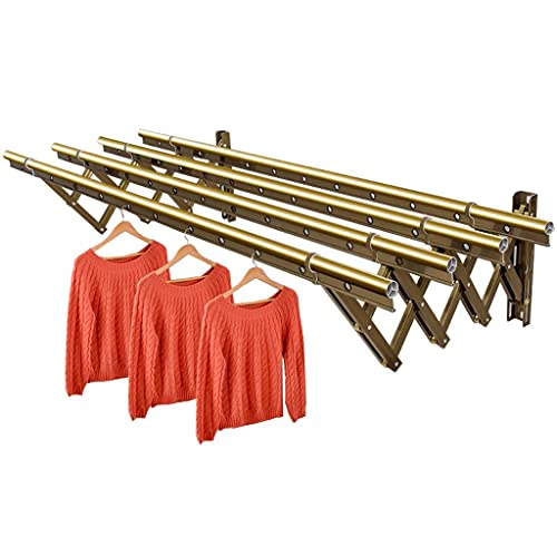 SaryEdge Tendedero para Secar Ropa, Tendedero Plegable para Secar La Ropa, Tendedero para Secar Ropa Montado En La Pared, Tendedero Portátil Extensible, Toallero Telescópico(4 rieles
