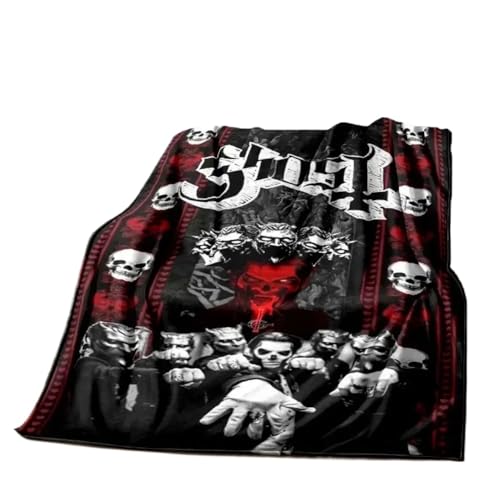 Ghost Band Rock Band Flannel Throw Blanket Camping Outdoor Picnic Bedroom Bed Linen Sofa King Size Blanket (180 x 200 cm, 3)