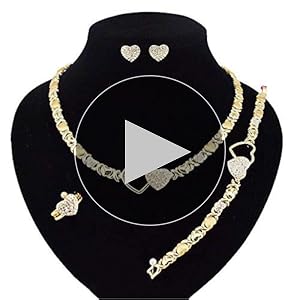 Amazon.com: Giffor 4PCS 18K Gold Filled XOXO Jewelry sets for