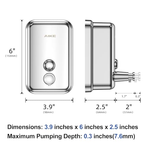 Distributeur savon mural inox 500 ml AK1001 AIKE