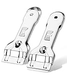 Bates- Metal Razor Blade Scraper Tool, 2 Pack, Carbon Steel Blades, Stainless Steel Body, Heavy-Duty Cleaning Razor Scraper Tool