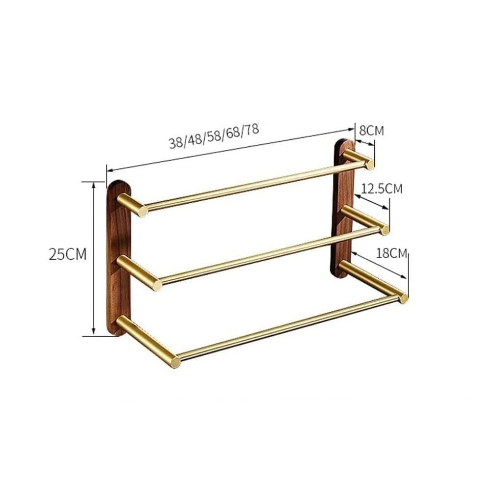 Porte-serviettes multicouche en acier inoxydable 304, support mural à 3 barres pour salle de bain et cuisine, design peu encombrant, porte-serviettes nizer