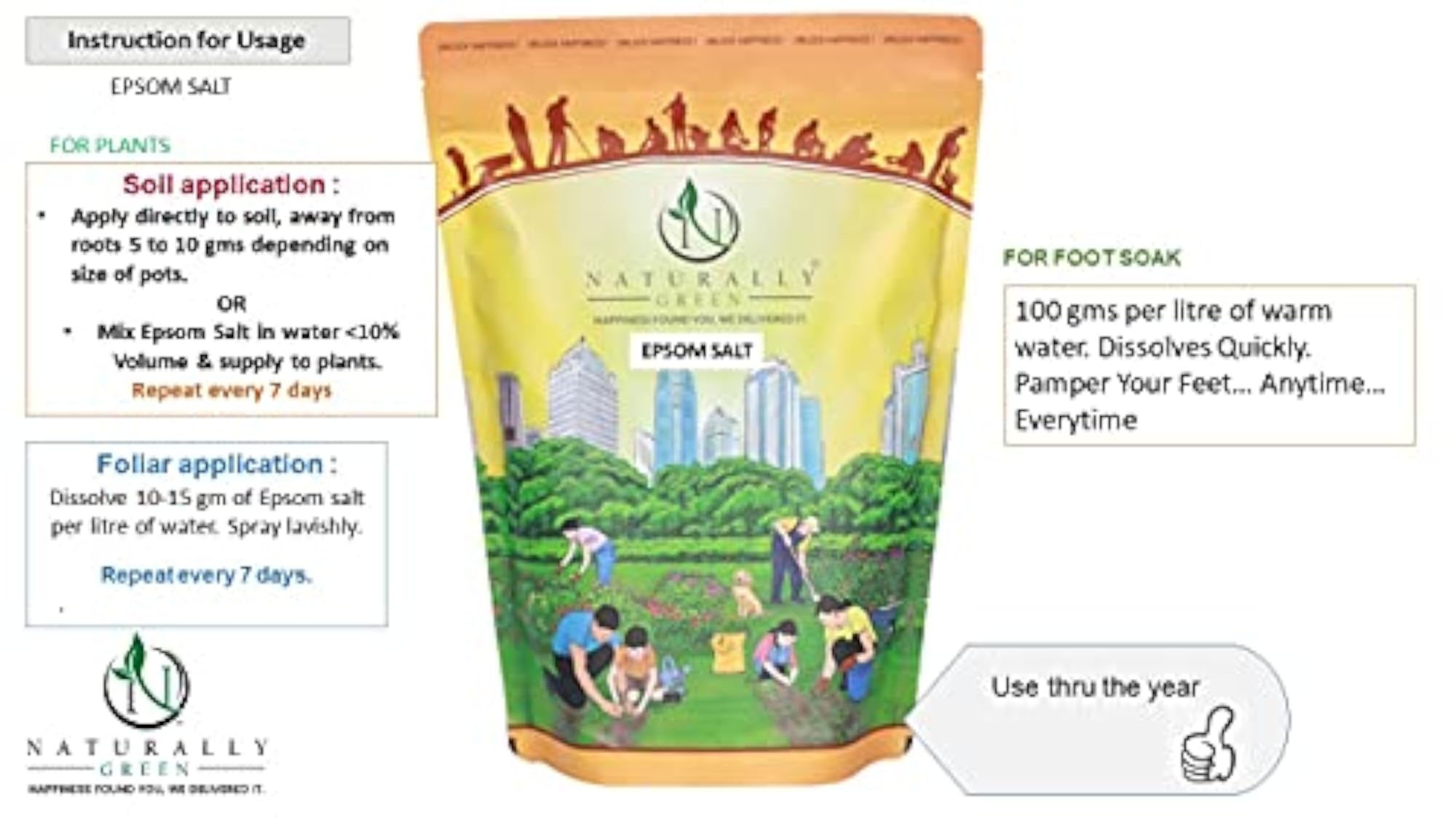 Organic Epsom Salt, All Purpose Magnesium Sulphate