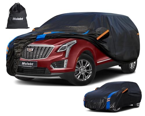 Image of Custom Fit SUV Car Cover for Cadillac XT5 (2016-2026), Upgraded Waterproof All Weather Outdoor Auto Cover with Driver Door Zipper & Mirror Pockets, UV /Snow /Dust Protection