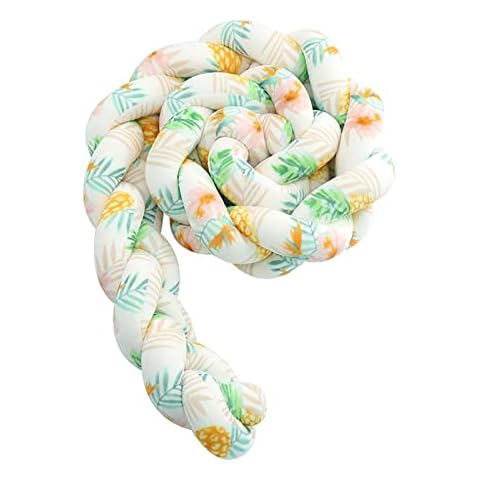 XFVC Cushion Soft Knot Pillow Baby Bed, 3 shares Baby Bed Braided Bumpers Comfortable Snake Head Braided for Cot Bed Braided Baby Bumper Head Protection Bed Border Nursing Cotton Knot Cover