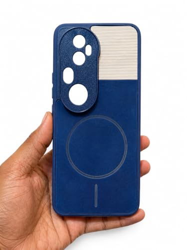 Image of Bintage Mac Safe Design Hard Slim Back Case | Soft Border Camera Protect | Dual PU Leather Finish Back Cover Compatible for Vivo T4 Ultra 5G - Royal Blue