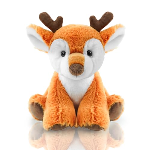 Hideekoog Sika Deer Stuffed Animal Toys, 8.5 Inch Soft and Cuddly Fawn Plush Animals Toy, Cute and Realistic Stuffed Animals Gifts for Boys and Girls Soft Toy for Kids