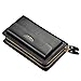 Business Men's Clutch bag High Capacity Leather Wallet Double Zipper Long Purse