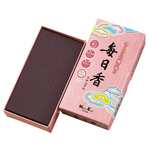 MAINICHI KOH Cherry Blossoms & Sandalwood Approx. 280 Sticks Minimum Smoke Japanese 280 Sticks Incense by Nippon Kodo, Japanese Quality Incense, Since 1575