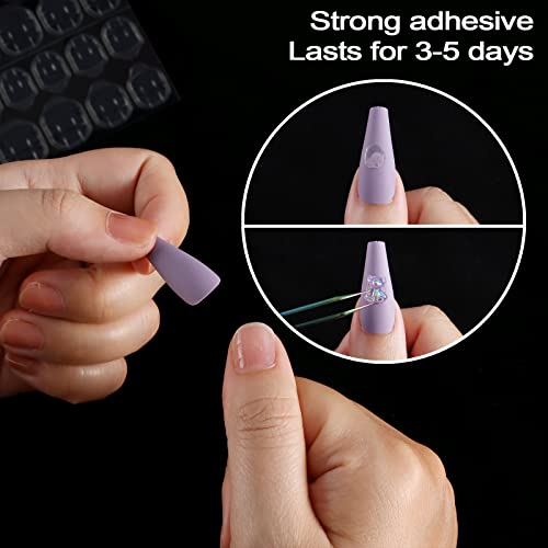 Laza Nail Adhesive Tabs, Enlarge Breathable Fake Nail Glue Stickers, 240 Pcs 10 Sheets Sticky Nail Tabs Glue, Double Sided Tips (Germany Jelly Gel) Flexible For Acrylic False Nails Tape - Plus Size #TOP3