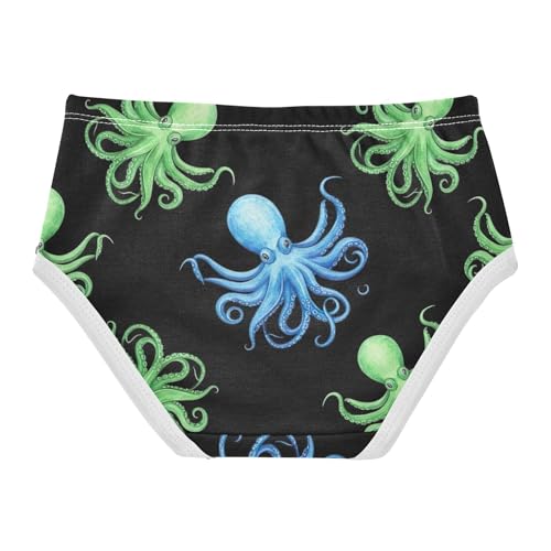 Green Blue Octopus Black Cute Panties Girl Girls Underwear Toddlers Cotton Animal Briefs Underpants 2t2