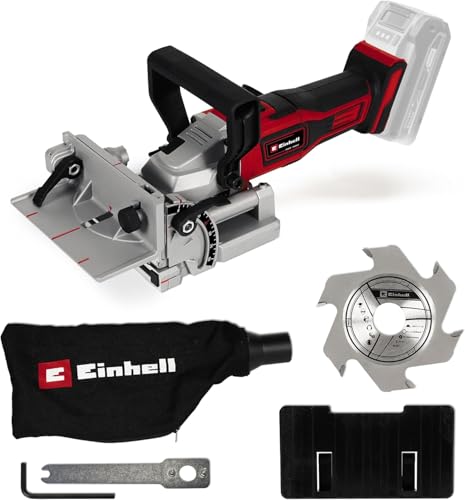 Einhell Fresa engalletadora con batería TE-BJ Li-Solo Power X-Change (18V, iones de Li, ajuste de ángulo/altura continuo, regulación de profundidad de 6 niveles, sin batería ni cargador)