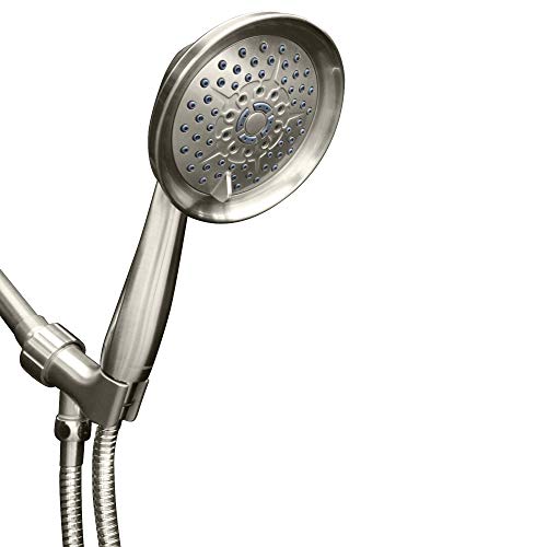 Showermaxx, Luxury Spa Series, 6 Spray Settings 5 Inch Hand Held Shower Head, Long Stainless Steel Hose, Maxx-Imize Your Shower With Handheld Showerhead In Brushed Nickel Finish #TOP9