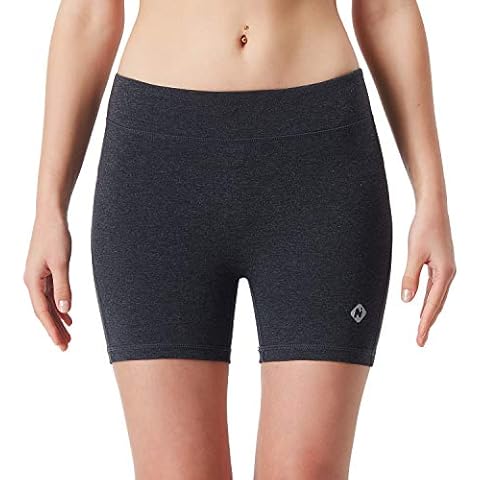 NAVISKIN Women's 4" Active Running Shorts Training Workout Tights Compression Shorts Gery Size L Cover