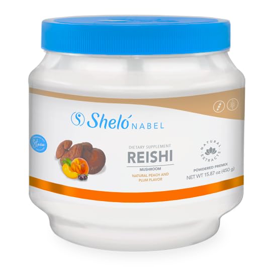Generic Reishi Mushroom Antioxidant Supplement Powdered Premix Peach Plum Shelo Nabel 15.87 oz