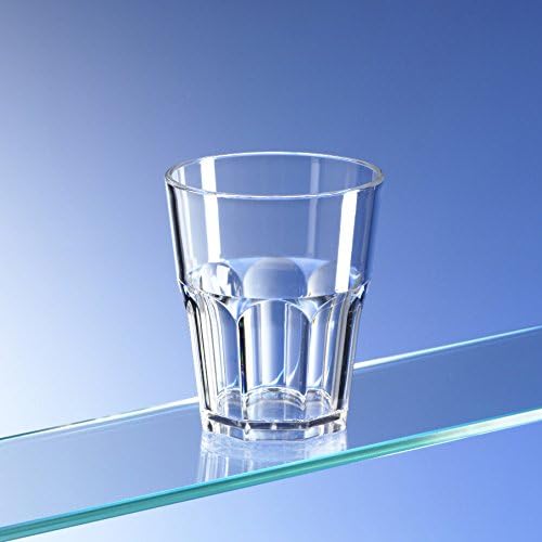 Set of 6 Virtually Unbreakable Reusable Plastic Octagon shaped 9 OZ Tumblers aka Rocks glasses (270ml/ 9.5oz to rim) with 2 x AIOS drinks mats