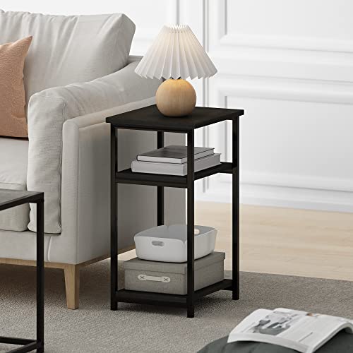 Image of Furinno Just 3-Tier Metal Frame End Table with Storage Shelves, 1-Pack, Espresso