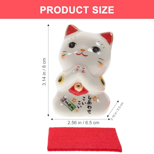 Figura Gato de la Suerte Japonesa de Cerámica Decorativa miniatura 2