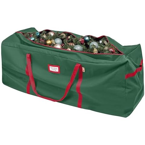 HOLDN’ STORAGE Christmas Tree Bag Heavy Duty 600D Oxford - Christmas Tree Bags Storage Fits Up To 9Ft, Extra Wide, Waterproof Storage Bags with Reinforced Handles & Zipper - Green Cover