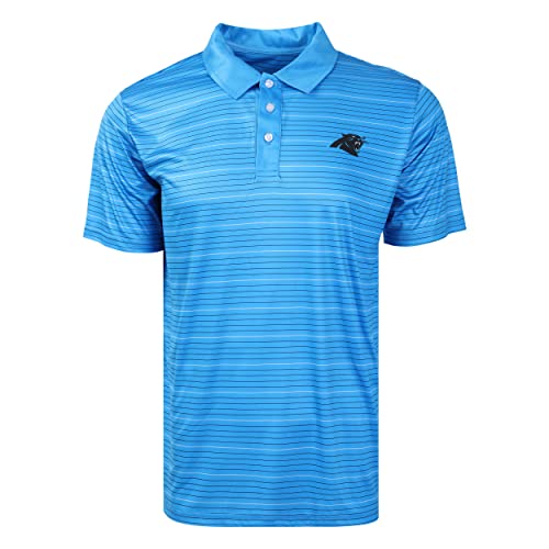 FOCO Men's NFL Team Logo Polo Short Sleeve Polyester Shirt, Striped, X-Large