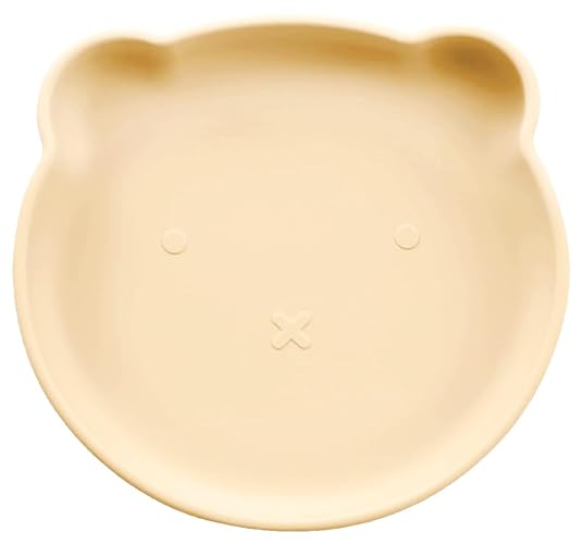 Mehorkook Silicone Plate Cartoon Bear Cat Food Bowl with Suction Silicone Base Non Slip Cat Bowl Ideal for Food Water Safe, for Cat Lovers (White) - White