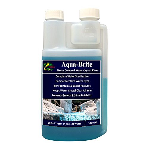 HYDRA Aqua-Brite 500ml Treats UpTo 15000 litres Keeps Dyed Water Clean in Fountains and Water Features
