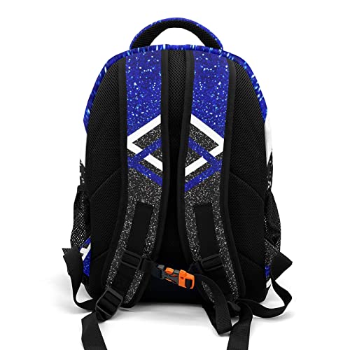 Bling Print Blue Cheerleader Cheer Backpack Personalized with Name for Men Women Shoulder Bag Laptop Bag Bookbag2