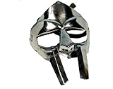 QUALITYMUSICSHOP Mf Doom Mask Roman Gladiator Helmet Face Mask MF Doom Medieval Viking MASK Roman Gladiator Helmet Face Mask MF Doom Viking MASK Silver