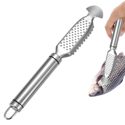 XIAOGUA Squamatore Pesce Squamatore for Pesce in Acciaio Inossidabile Dente di Sega Disincrostante Strumento Raschietto Pesce Pulizia Pesce per Squame di Pesce più Veloci e Facili Rimuovere