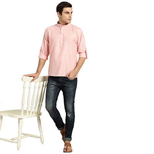 Image of SOJANYA Men's Cotton Regular Fit Short Kurta