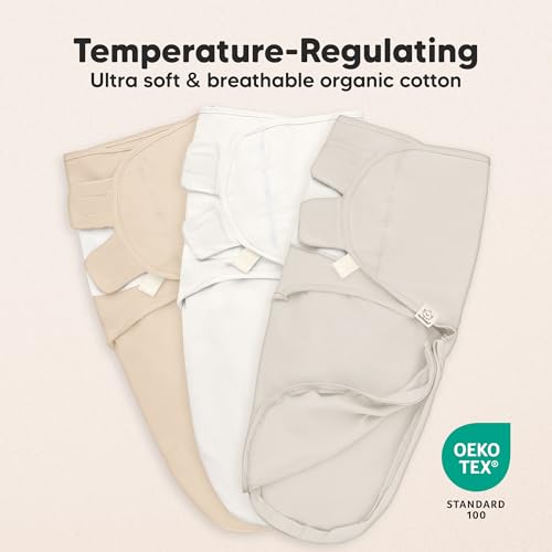 Image of KeaBabies Newborn Swaddles with Zippers, 3pk Baby Swaddle (Purest, 0-3M) | Organic Cotton Swaddles for Newborn, Baby Swaddle 0-3 Months, Infant, Baby Girls, Boys, Soft & Durable, Easy Diaper Change