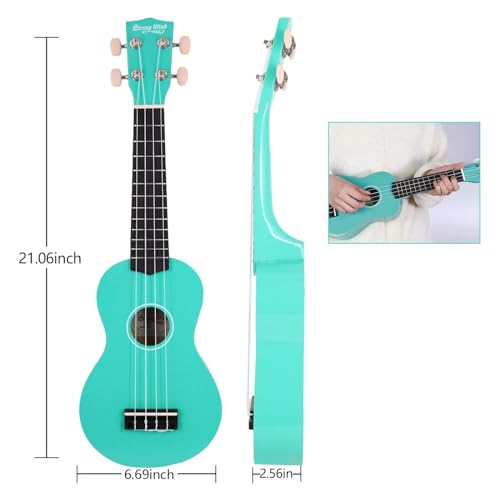 strong wind soprano ukulele 21 inch basswood ukeleles for beginners four strings hawaiian guitar christmas ukulele for adults teenagerslight blue