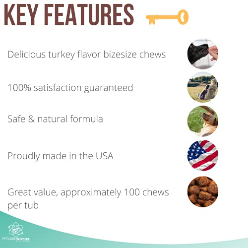 Pet Care Sciences Approx 100 X Calming Chews For Dogs Or To Calm Puppy - Natural Dog Anxiety Relief - Anti Car Motion Sickness For Dog Calming Treats - Made In The Usa #TOP4