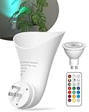BrightArk Plug in GU10 Wall Uplighter Lamp with Timer & Memory Function, Spotlights with GU10 Socket, Plugin Wall Wash Lamp with Remote Control, Indirect Lighting Inside (LED RGB Bulb Included)
