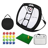 Pop Up Golf Chipping Net with Hitting Mat, Indoor Golf Chipping Practice Net for Practice, Golfing Target Net for Backyard