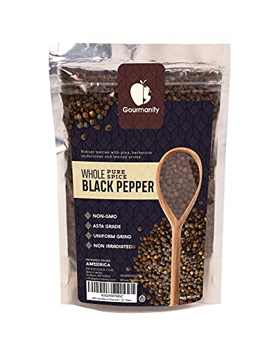 Gourmanity 12oz Whole Black Pepper, Black Peppercorns For Grinder Refill, Black Peppercorn, Peppercorns Whole, Whole Peppercorn For Grinder, Whole Black Peppercorns, Black Peppercorns Whole ASTA Grade